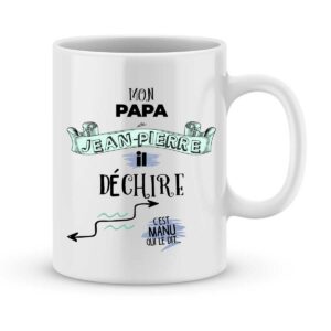 Mug personnalisé avec un prénom mon papa il déchire