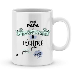 Mug personnalisé avec un prénom mon papa il déchire