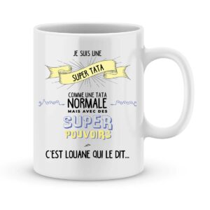 Mug personnalisé avec un prénom super tata