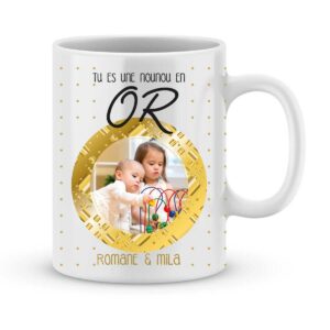 Cadeau nounou mug nounou en or - Idée cadeau nounou