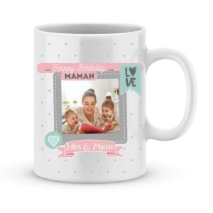 Cadeau anniversaire Maman avec photo et 2 prénoms