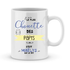 Cadeau papy - Mug personnalisé "le plus chouette des papys"