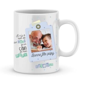 Cadeau fête des papys - Mug personnalisé câlin papy