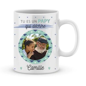 Cadeau papy - Mug prénom tu es un papy qui déchire