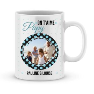 Cadeau on t'aime papy - Mug personnalisé photo & prénom