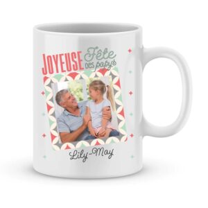 Cadeau joyeuse fête des papys avec photo et prénom