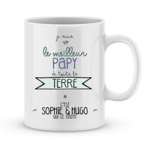 Cadeau papy - Mug personnalisé meilleur papy de la terre