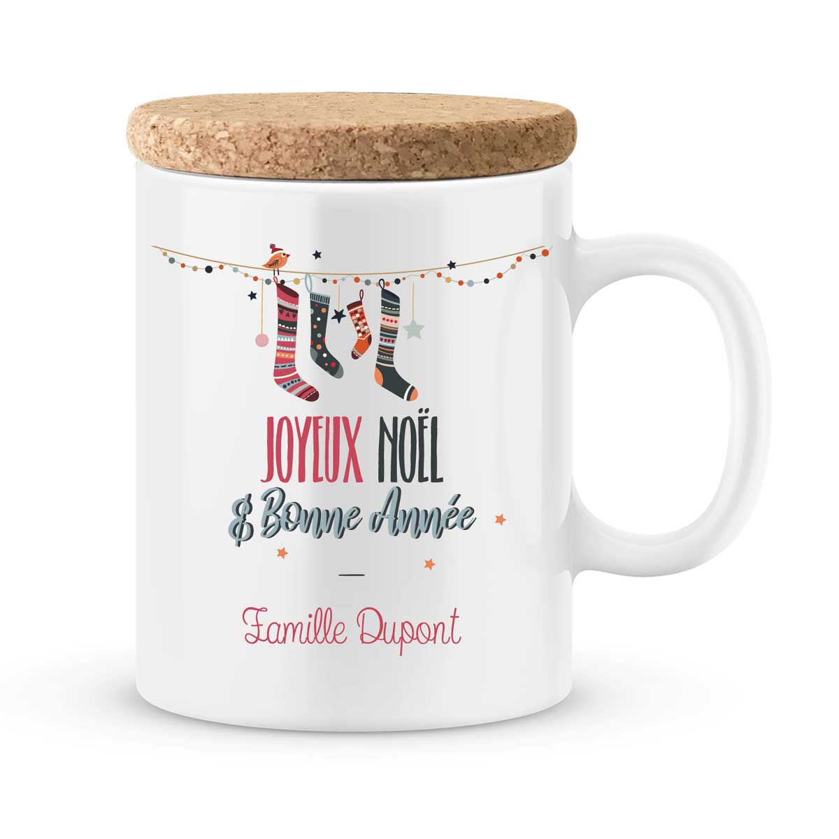 MUG VERRE GIVRE NOEL - MESSAGE POSSITIF - PERSONNALISABLE - HOHOHO TIME