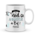 Cadeau animateur. Mug personnalisé joyeux noël animateur