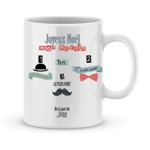 Cadeau parrain. Mug personnalisé joyeux noël mon parrain