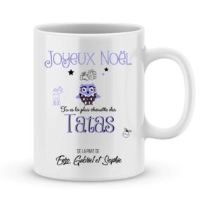 Cadeau noël tata. Mug personnalisé joyeux noël