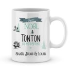 Cadeau tonton. Mug personnalisé prénom joyeux noël tonton