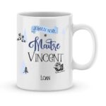 Cadeau maître. Mug personnalisé prénom joyeux noël maître