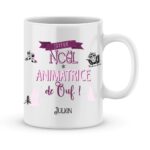 Cadeau animatrice. Mug personnalisé joyeux noël animatrice