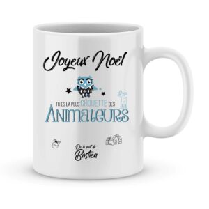 Cadeau noël animateur. Mug personnalisé joyeux noël