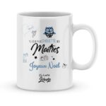 Cadeau noël maître. Mug personnalisé prénom joyeux noël