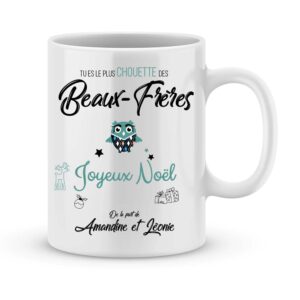 Cadeau noël beau-frère. Mug personnalisé joyeux noël