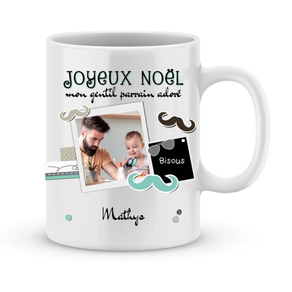 Mug JOYEUX NOËL BEAU-PAPA à personnaliser avec prénom de votre