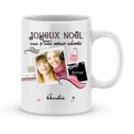 Cadeau soeur. Mug joyeux noël p'tite soeur adorée