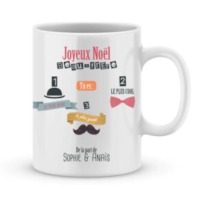 Cadeau noël beau-frère. Mug personnalisé prénom beau-frère