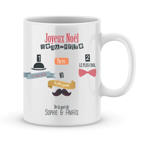 Cadeau beau-frère. Mug joyeux noël beau-frère préféré - Joli Mug