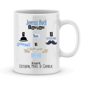 Cadeau tonton. Mug personnalisé joyeux noël mon tonton