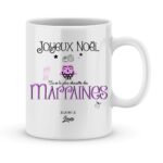 Cadeau noël marraine. Mug personnalisé prénom joyeux noël