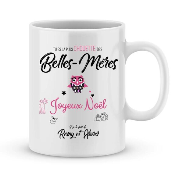 Cadeau belle-mère. Mug personnalisé joyeux noël - Joli Mug