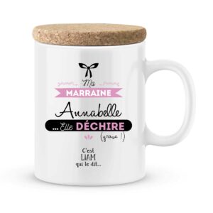 Mug personnalisé avec prénom marraine elle déchire