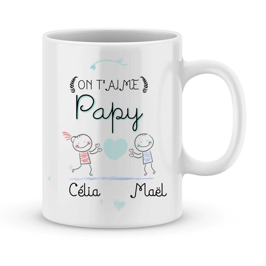 Cadeau papy, cadeau mug personnalisé prénom