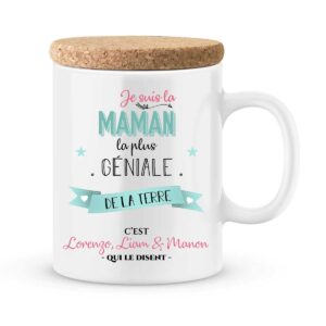 Cadeau maman | Mug personnalisé la plus géniale de la terre avec prénoms