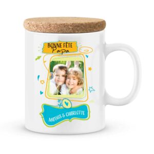 Cadeau fête des pères | Mug personnalisé bonne fête papa avec photo