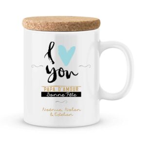 Cadeau papa | Mug personnalisé I love you et bonne fête