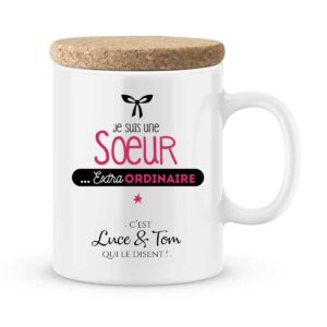 Cadeau soeur I Mug personnalisé avec prénom soeur extraordinaire