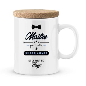 Cadeau maître. Mug personnalisé avec prénom merci maître