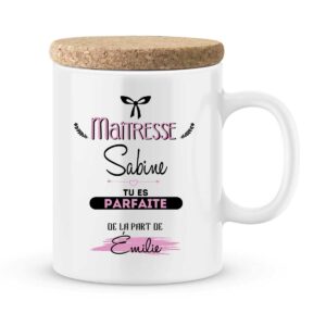 Cadeau maîtresse I Mug personnalisé avec prénom maîtresse parfaite