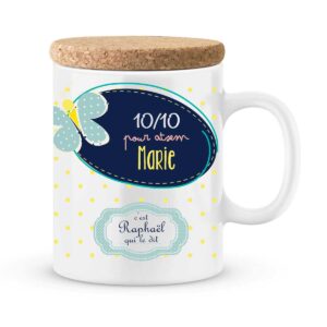 Cadeau atsem. Mug personnalisé 10/10 pour atsem avec prénoms