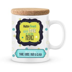 Cadeau maître. Mug personnalisé juste envie de dire merci