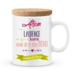 Cadeau atsem. Mug personnalisé avec prénom juste merci atsem