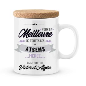 Cadeau atsem. Mug personnalisé pour la meilleure des atsems