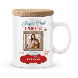 Cadeau noël beau-frère. Mug personnalisé beau-frère joyeux noël