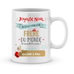 Cadeau noël pour frère. Mug personnalisé meilleure frère du monde