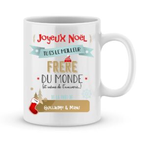 Cadeau noël pour frère. Mug personnalisé meilleure frère du monde