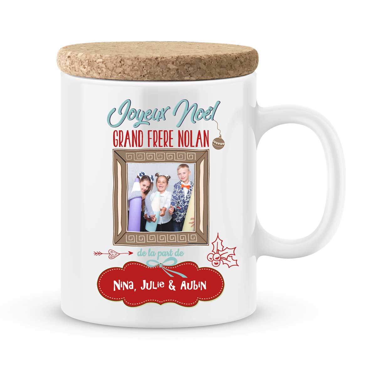 Cadeau de noël grand-frère  Idée cadeau mug noël avec prénom