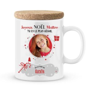 Cadeau noël pour maître. Mug joyeux noël personnalisé maître