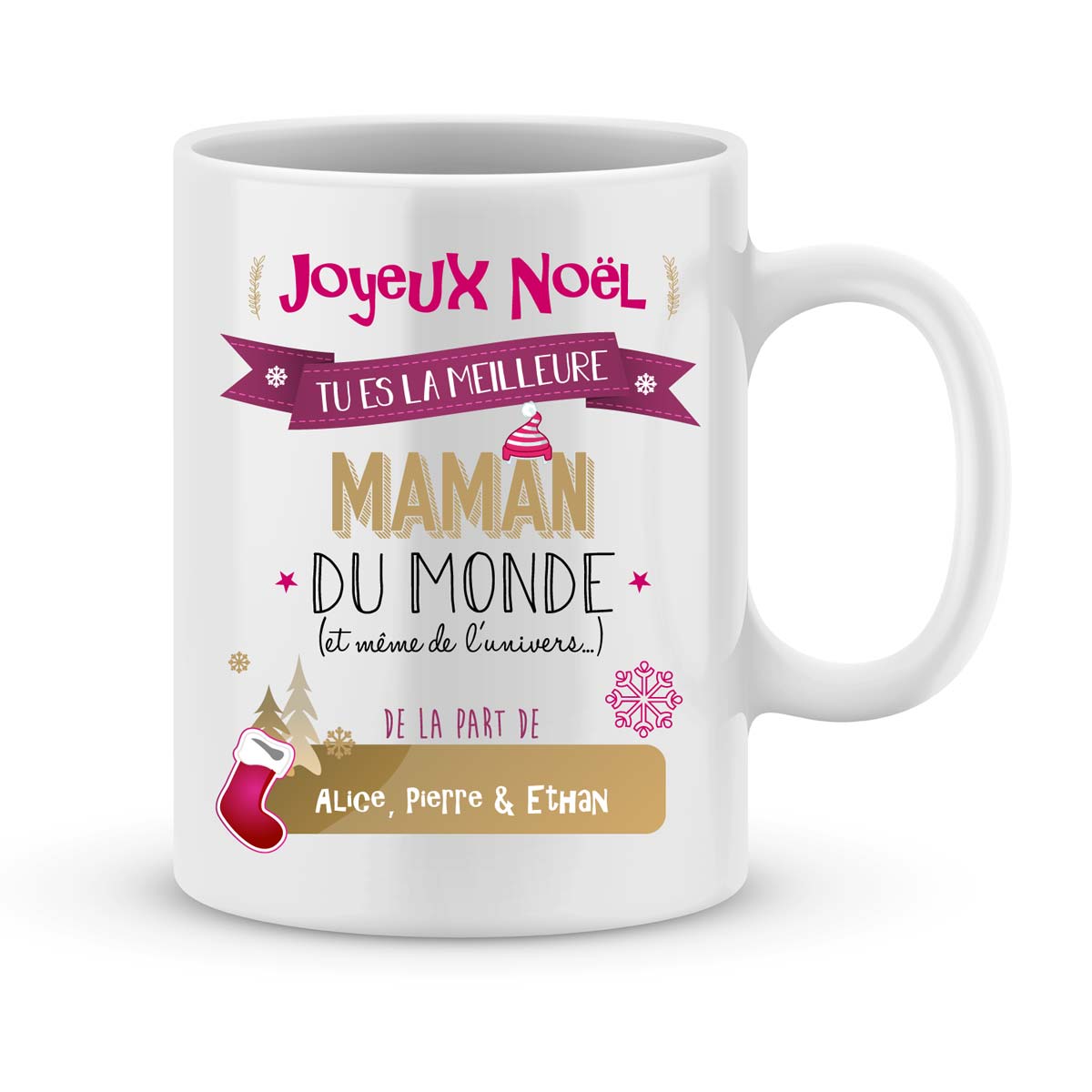 Cadeau noël maman. Mug personnalisé meilleure maman du monde