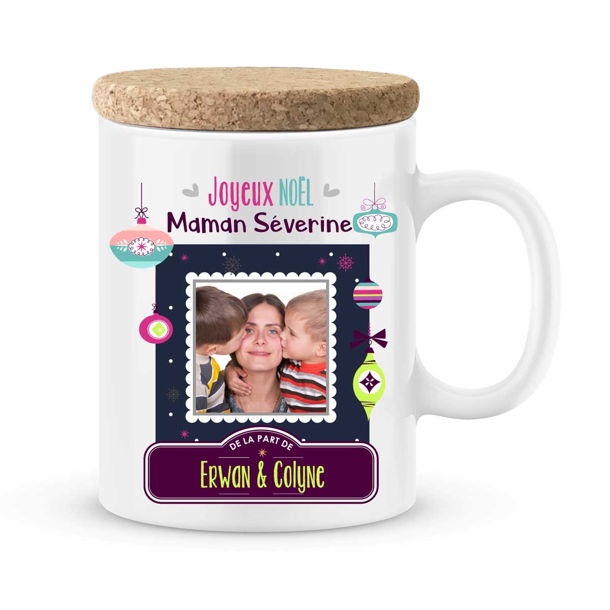 Mug JOYEUX NOËL BELLE-MAMAN à personnaliser avec prénom de votre