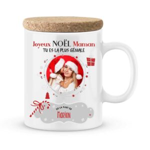 Cadeau noël pour maman. Mug joyeux noël personnalisé maman