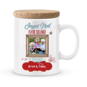 Cadeau noël pour mamie. Mug personnalisé joyeux noël mamie