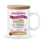 Cadeau noël nounou. Mug personnalisé meilleure nounou du monde